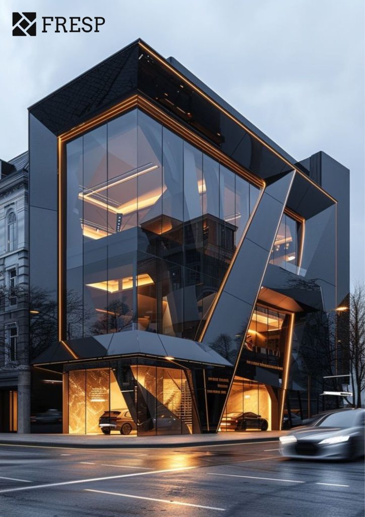 نمونه ی طراحی نمای کرتین وال