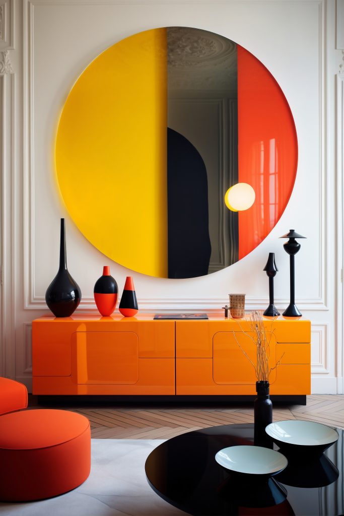 کنسول و تابلو و اکسسوری های بالای آن