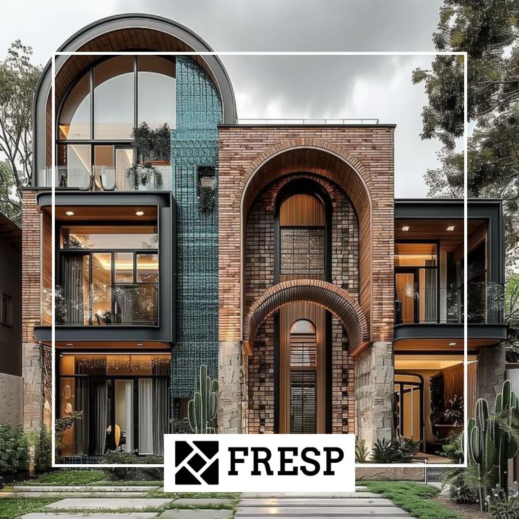 نمونه ی طراحی نمای آجری مدرن