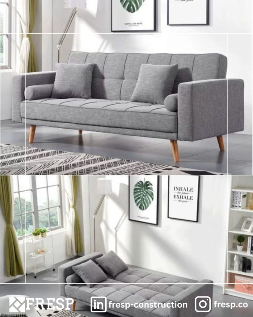 مبلمان تخت شو طوسی رنگ