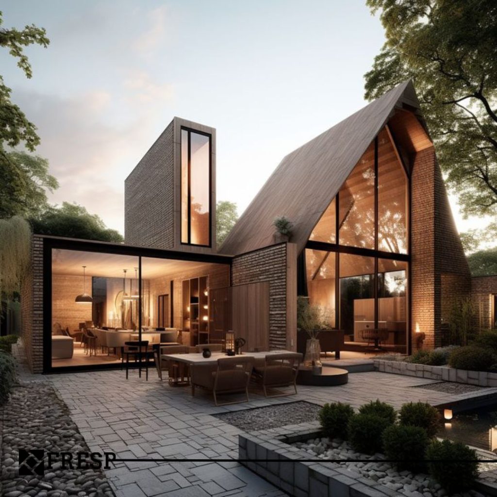 استفاده از نمای کرتین وال در ویلاهای معاصر با دید به طبیعت